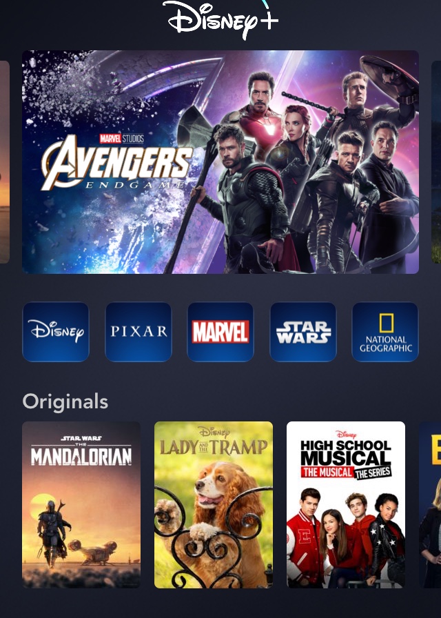 Disney+s new interface shows originals and looks familiar to Netflix users