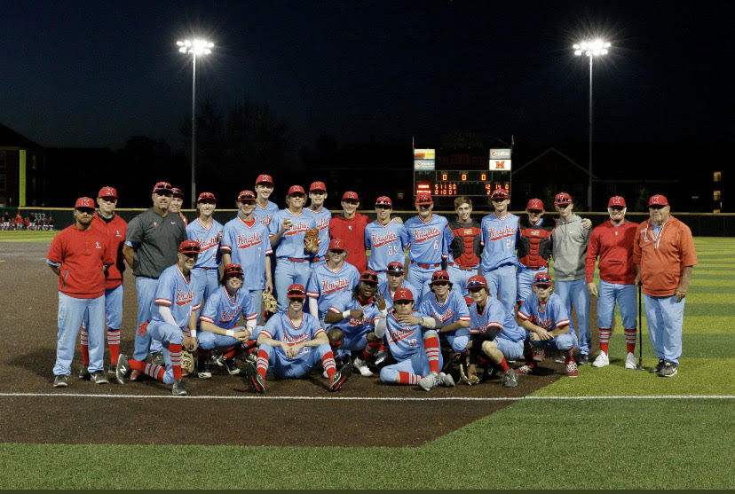 The 2021 team poses following a 12-2 win over Fairfield in the Reds High School Showcase at Miami University 5/1/21 