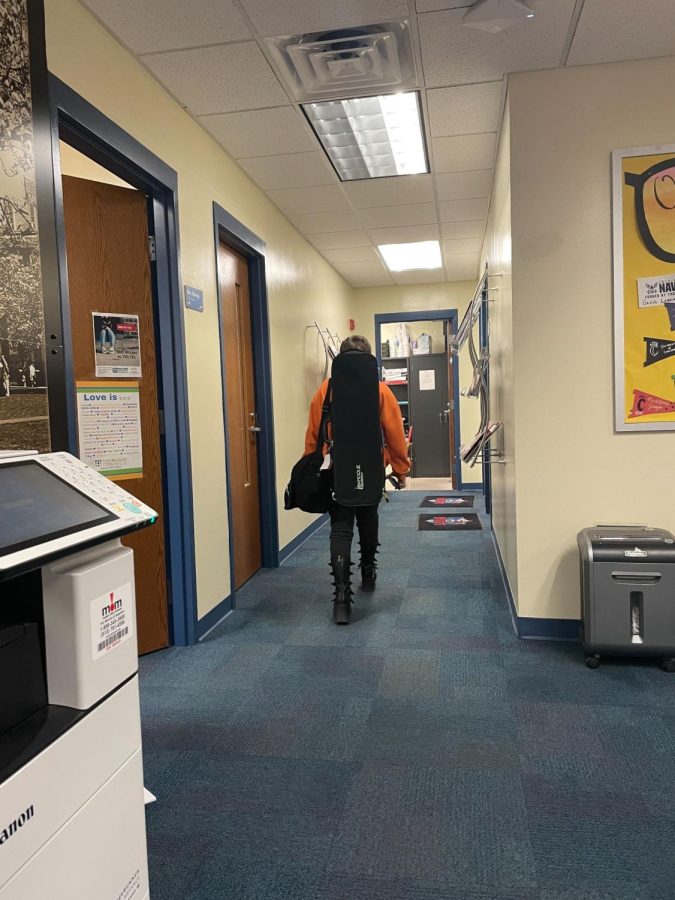  A student walks towards counselor Erika Volker’s office for a meeting.