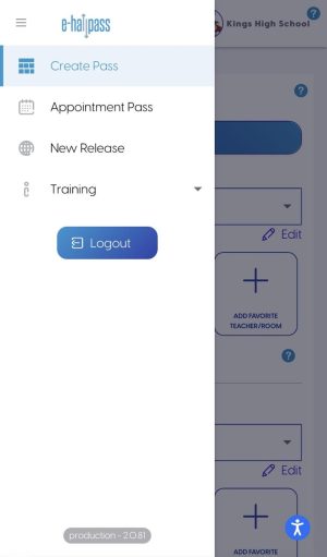E-hallpass allows students and teachers to electronically create immediate, and future hall passes