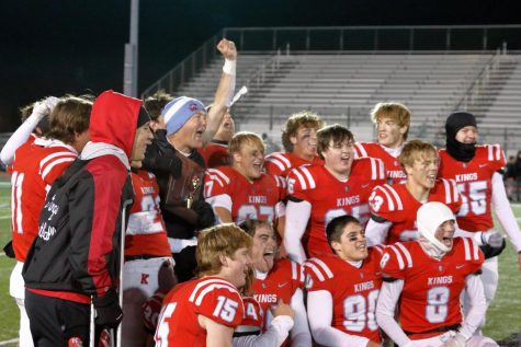 Knight’s celebrate the win against Anderson to advance in the playoffs