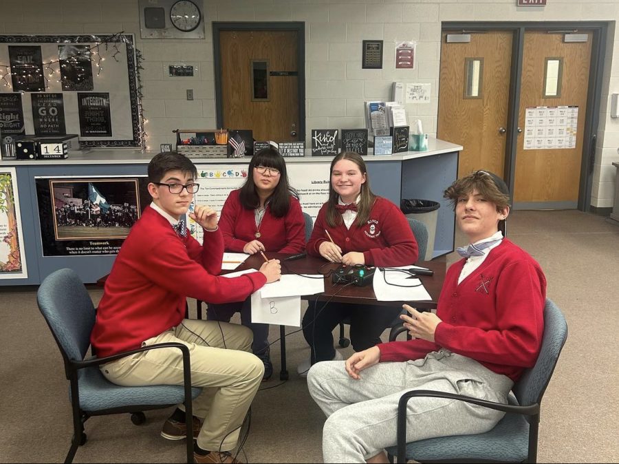 Study session. The quiz team practice before a match. Photo credits: Kaitlin Niebauer
