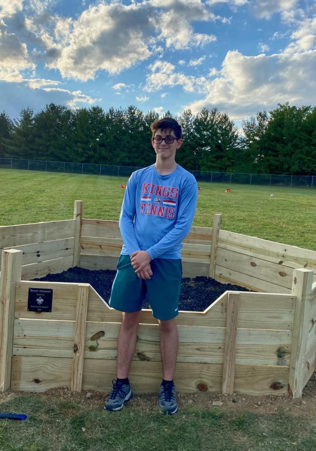 Job well done. Brady finished his eagle scout service project outside of South Lebanon Elementary. Photo Credits Allen Harman  
